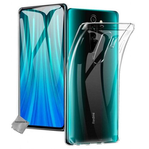 Housse Etui Coque Silicone Gel Fine Pour Xiaomi Redmi Note 8 Pro + Verre Trempe - Transparent Tpu