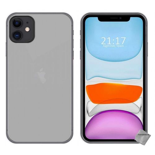 Housse Etui Coque Pochette Silicone Gel Fine Pour Apple Iphone 11 + Film Ecran - Blanc Transparent