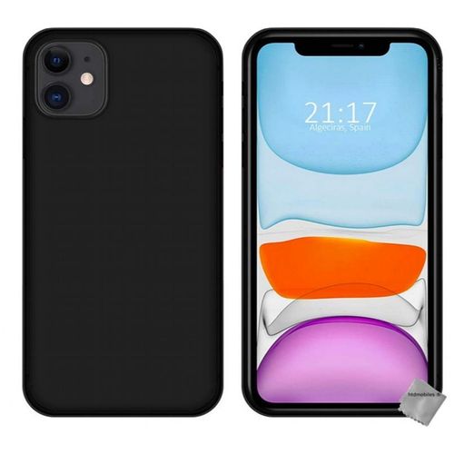 Housse Etui Coque Pochette Silicone Gel Fine Pour Apple Iphone 11 + Verre Trempe - Noir