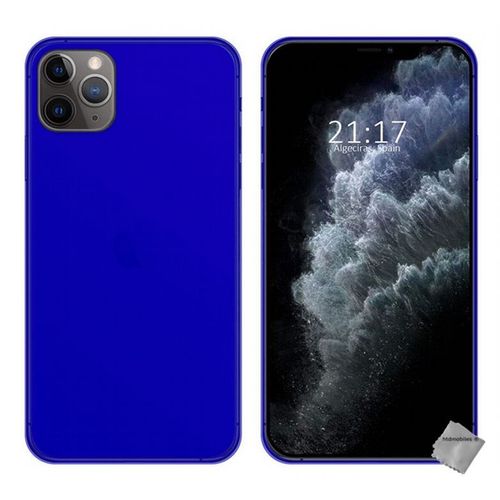 Housse Etui Coque Pochette Silicone Gel Fine Pour Apple Iphone 11 Pro Max + Film Ecran - Bleu