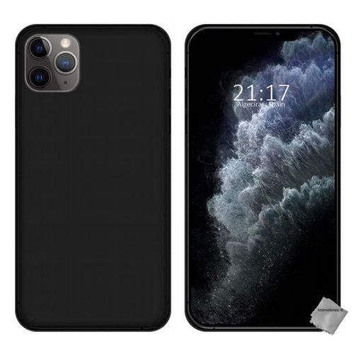Housse Etui Coque Pochette Silicone Gel Fine Pour Apple Iphone 11 Pro Max + Verre Trempe - Noir
