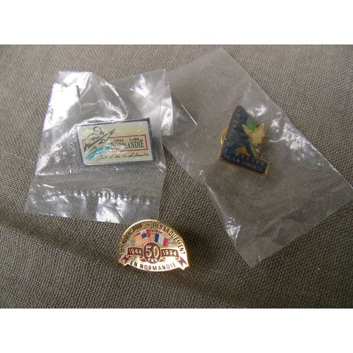 Ww2 Postwar Lot De 3 Pin's 50eme Anniversaire Du Débarquement De Normandie 1944-1994 3