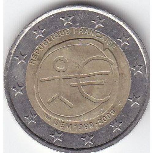 France, 2 Euro 2009 - 10 Ans De L'union Économique Et Monétaire.