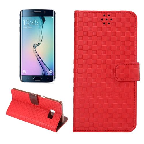 Etui Folio A Rabat Samsung Galaxy S6 Edge Plus Rouge Tressé Eco-Cuir (Pu)