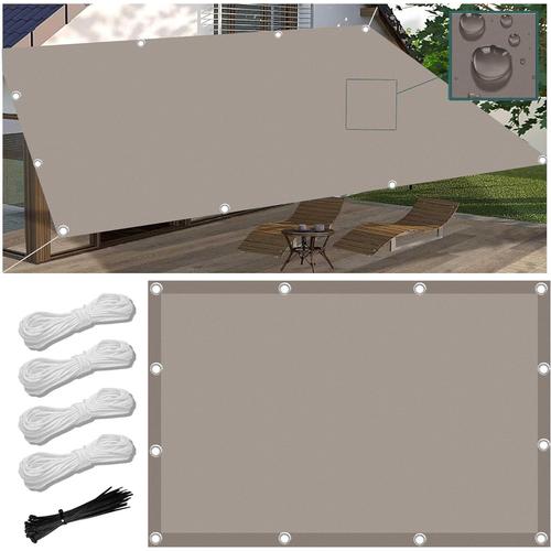 Kaki Voiles Ombrages Imperméable Rectangulaire 2x2m Bache Dombrages,Voiles Solaire,Pare-Soleil Jardin Balcon 100% Toiles Ombrages Uv