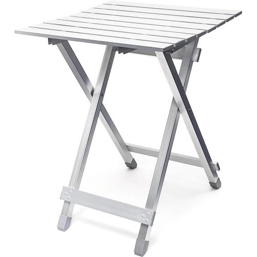 Argenté 10018248 Table Pliante Aluminium Table D'appoint Jardin Camping Pliable H X L X P 61 X 49,5 X 47,5 Cm Jardin Balcon