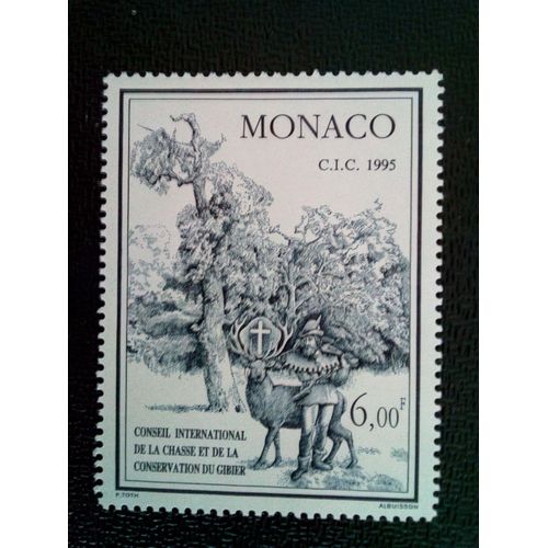 Timbre Monaco Yt 1994 Saint Hubert (655-727), (Cervus Elaphus) Cerf Élaphe Avec Croix 1995 ( 061012 )