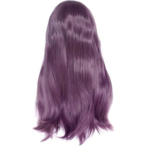 Perruque Synthétique Violette De 24 Pouces, Perruques Longues Ondulées Pour Femmes, Cheveux Naturels De Cosplay -Party Résistants À