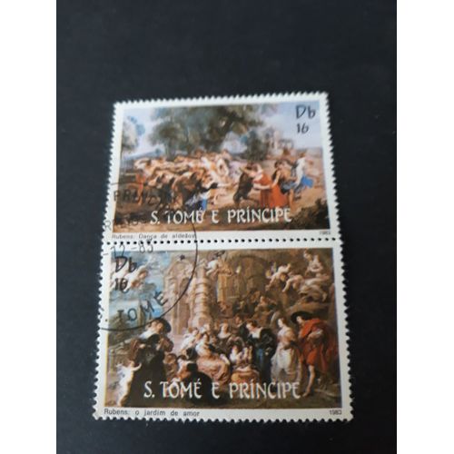 Timbre S.Tom E Principe Tableau Rubens Lot De 2 Tp9