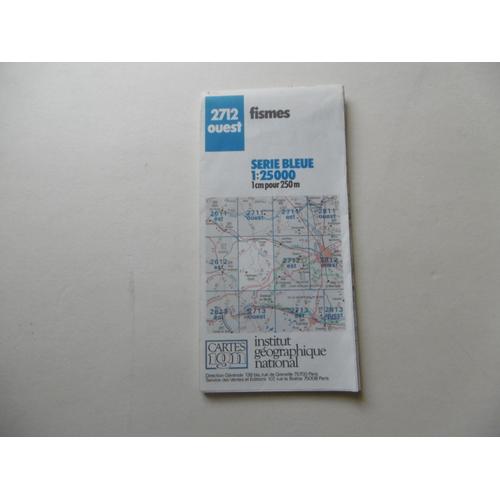 Carte Topographique Serie Bleue 2712 Ouest Fismes Serie Bleue