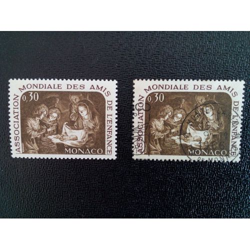 Timbre Monaco Yt 688 "Naissance Du Christ", Peinture De Gerrit Van Honthorst 1966 ( 071012 )