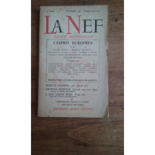 La Nef, Revue Mensuelle : L'esprit Européen - 3e Année, Novembre 1946, Numéro Spécial (24)