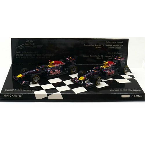 Renault Rb7 2011 Set Red Bull Racing F1 Vettel Weber Minichamps 412110102 1/43-Minichamps