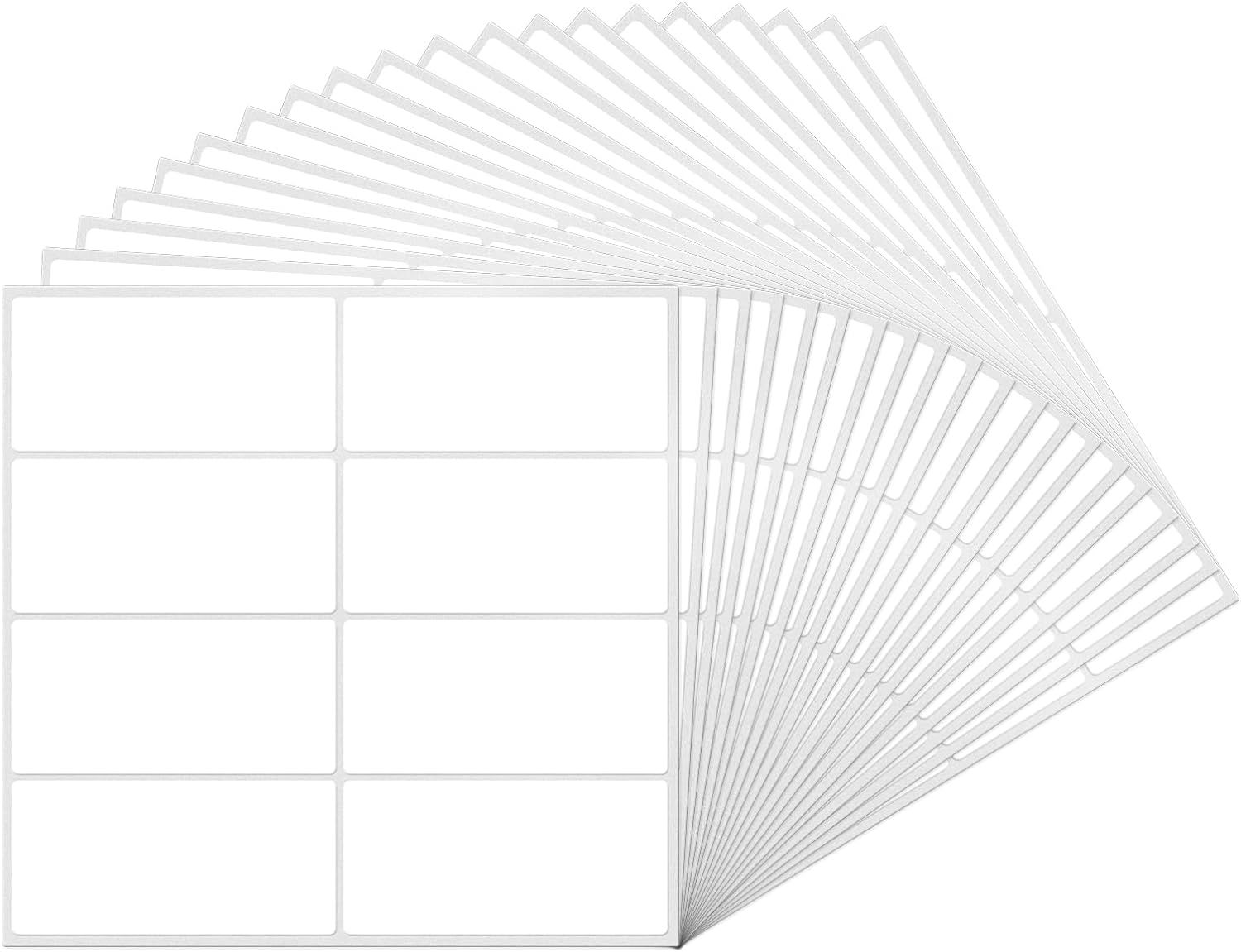 Blanc Lot de 160 étiquettes autocollantes rectangulaires blanches 40 x 19 mm pour confiture, étiquetage, étiquettes d'adresse