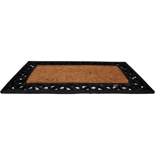 Paillasson En Fibre De Coco Et Caoutchouc 45x75-Tapis Pour Seuil Intérieur/Extérieur-Tapis Brosse En Fibre