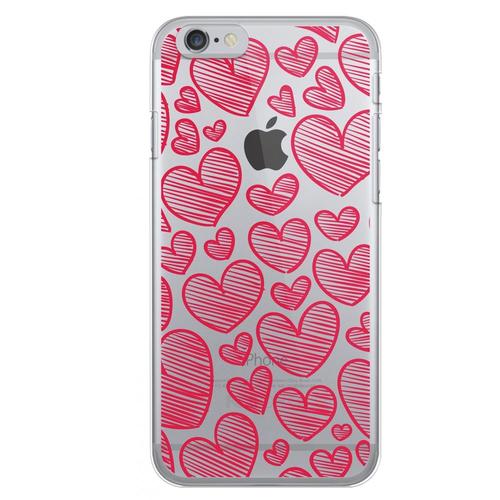 Coque Rigide Transparente Pour Apple Iphone 6s Motif Coeurs