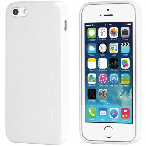 Coque Gcase Noble Aspect Cuir Blanc Pour Iphone 5s