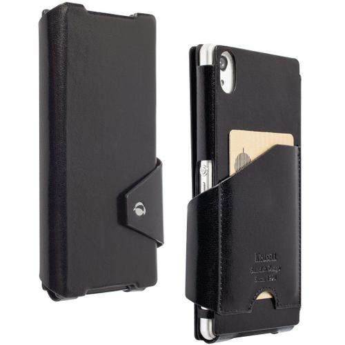 Krusell Kalmar Flipwallet Mfx - Étui À Rabat Pour Téléphone Portable - Cuir - Noir - Pour Sony Xperia Z2