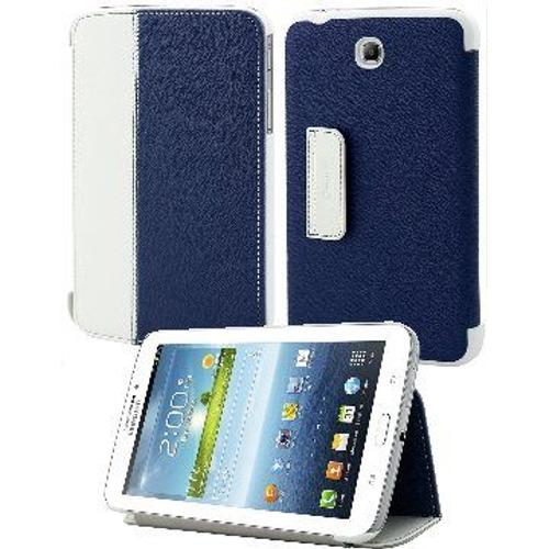 Etui Blanc Bleu Galaxy Tab 3 7.0 P3200 Fonction Stand Muvit Muctb0270