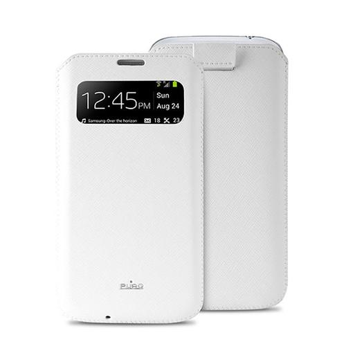 Etui Puro Slim Sview Aspect Cuir Blanc Samsung Galaxy S4 I9500