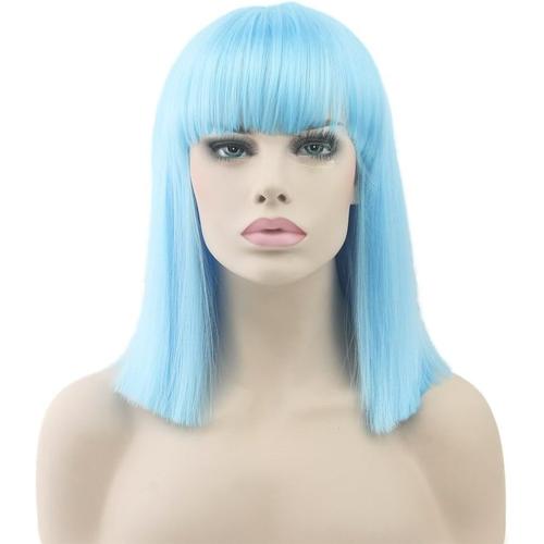 Perruque Longueur D'épaule, Perruques Synthétiques Haute Qualité Avec Bangs, Perruques Cosplay Longues Et Droites Pour Femme, Parti