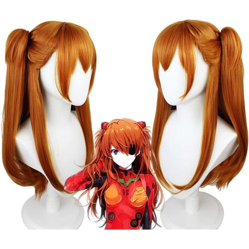 Womens Cosplay Perruque,Akane 25.5 Pouces Orange Franges Cheveux Naturels Synthétiques Perruques,Pour Les Femmes Quotidiennes Partie