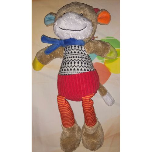 Doudou Vache Rouge Mots D'enfants Peluche Jouet Animal Leclerc Lucky