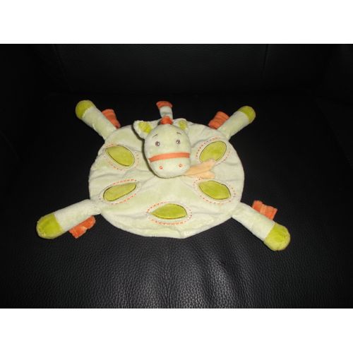 Doudou Plat Cheval/Poney/Zèbre Vert Et Orange Kimbaloo