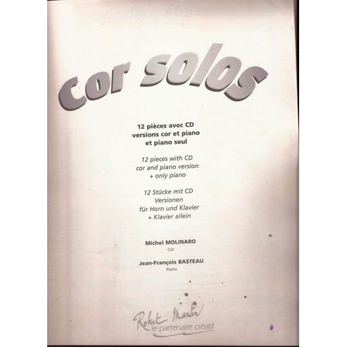 Cor Solos 12 Pièces - Cor Et Piano. Sans Cd