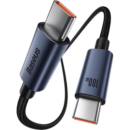 2 M Cable USB C vers USB C Charge Rapide, 100W 2M Cable Type C 5A avec PD 3.0, PPS, QC 5.0/4.0+, Nylon USB C Cordon pour iPad Air