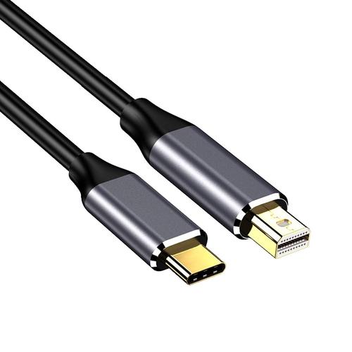 Noir Cable USB Type-C Male vers Mini DisplayPort, 4K 60Hz 1,8 m Cable de Conversion Vidéo USB C vers Mini DP Soutien le Mode de Mise