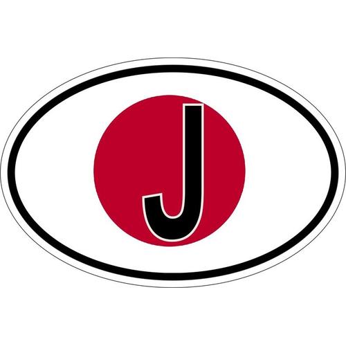 Autocollant Sticker Ovale Oval Drapeau Code Pays J Japon