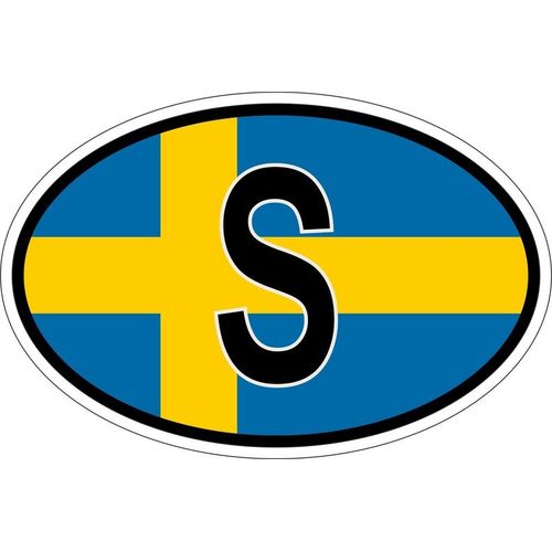 Autocollant Sticker Ovale Oval Drapeau Code Pays S Suede