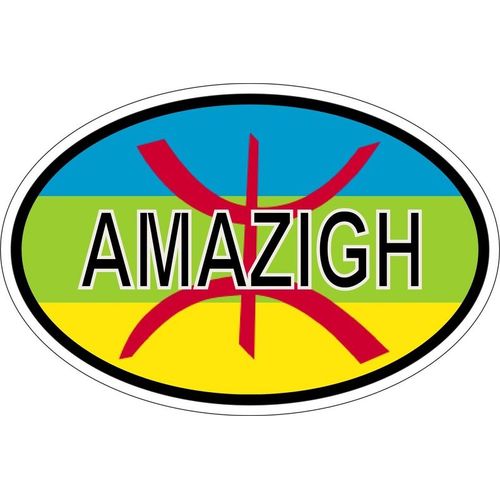 Autocollant Sticker Ovale Oval Drapeau Code Pays Berberes Kabyle Kabyle