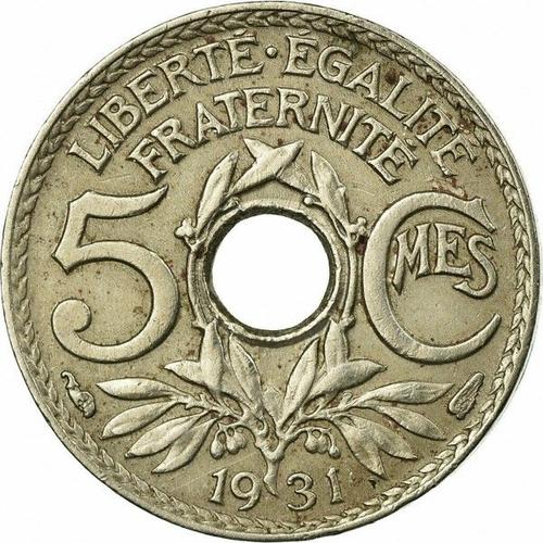 Pièce De Monnaie Française - 5 Centimes Lindauer De 1931 Petit Module