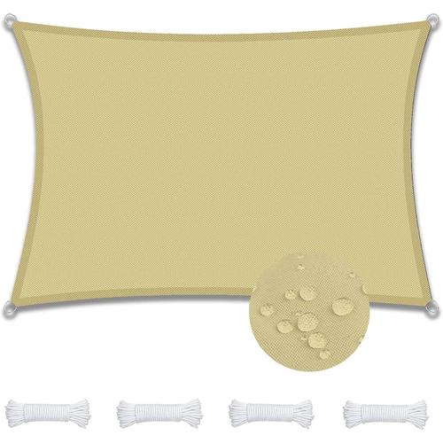 Sable Beige Voiles Ombrages Rectangulaire 1x2m Imperméable Bache Ombrages, Toiles D'ombrages, Filet Ombrages, Protection Solaire
