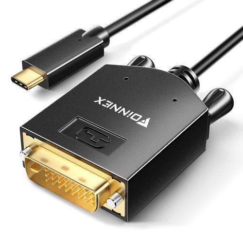 USB C vers HDMI (1.8M,4K@60Hz) Cable USB C vers DVI 4K@30Hz, Cable USB 3.1 Type-C a DVI-D, Cable Thunderbolt 3 to DVI (24+1) pour