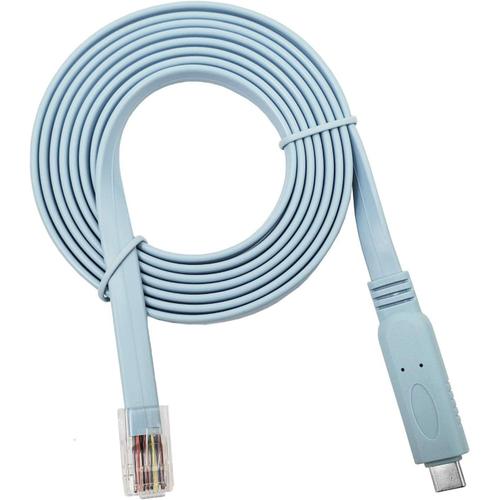 Type C. Cable de console compatible Cisco, 1,8 m, FTDI USB vers RJ45/Windows 7/8/Vista/Mac/Linux/RS232 (Type-C)