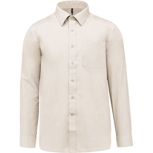 Chemise Popeline Manches Longues - K545 - Beige Angorra - Homme