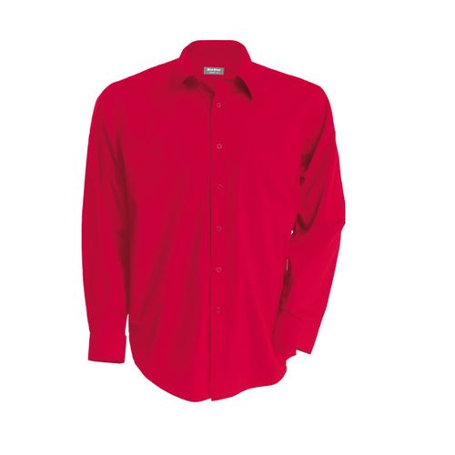Chemise Popeline Manches Longues - K545 - Rouge - Homme