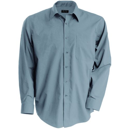 Chemise Popeline Manches Longues - K545 - Gris Silver - Homme