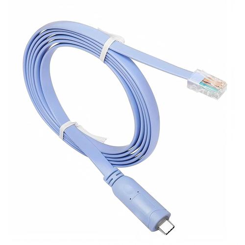 TYPE C vers RJ45 Cable console FTDI, Cable USB TYPE C vers RJ45 pour routeurs AP Router Switch (1,8 m, bleu)