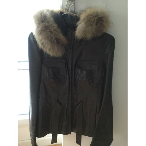Veste Marron Cuir Femme Marque Bikers