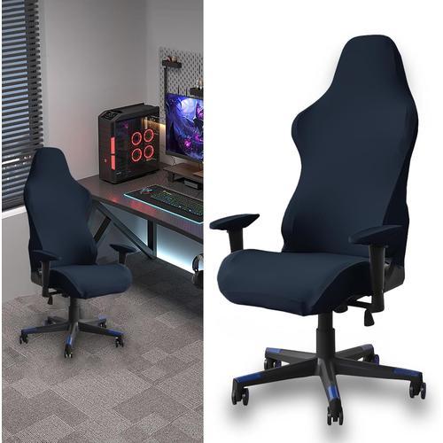 Homury Housse De Chaise De Gaming - Noir - Extensible - Pour Chaise De Jeu D'ordinateur, Style Racing, Chaise De Bureau (Bleu Foncé)