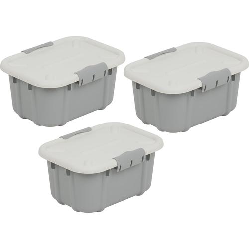 Gris Pastel - Home essential Velur Lot de 3 bo tes de conservation universelles avec couvercle en plastique PP sans BPA Gris