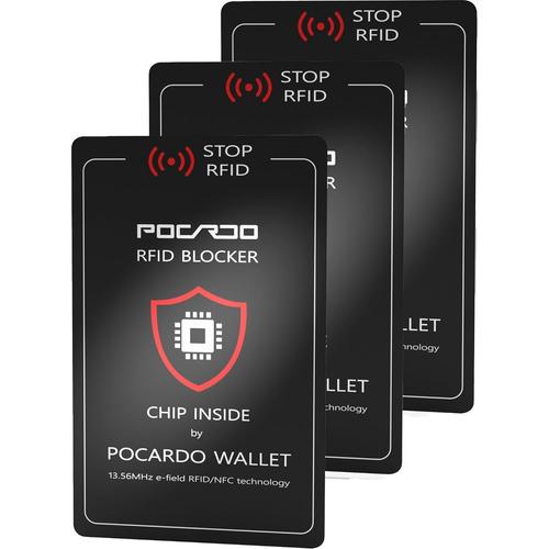 Noir Lot de 3 cartes de blindage RFID sécurisées - Protection des cartes de crédit - Cartes de blocage pour portefeuille fin, étui à