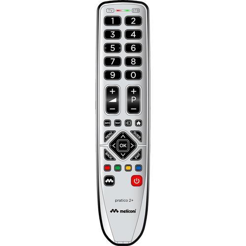 UNIVERSEL POUR TV E DECODER - Télécommande Universelle PRATICO 2+ pour 1 TV et 1 décodeur TNT ou Sat - 100% Fonctions d'origine -