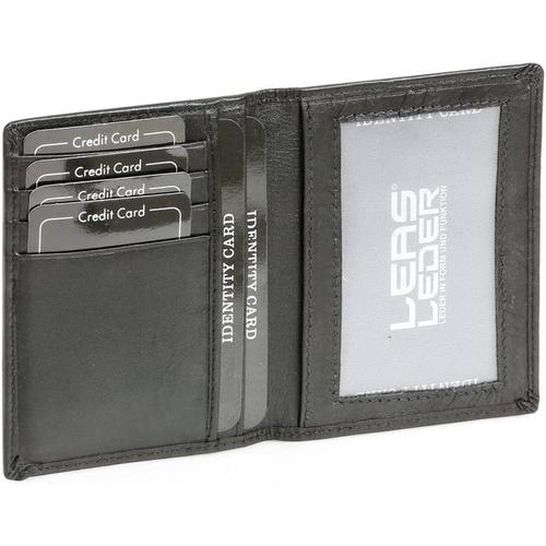 Porte-cartes sécurisé Protection RFID Blocage, cuir véritable, noir Card-Collection''