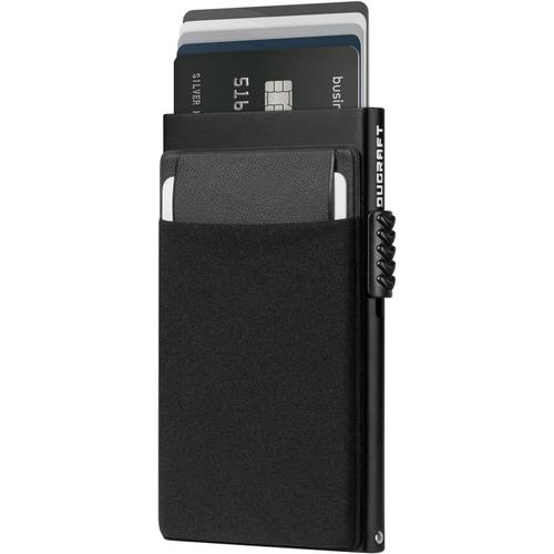 Dc202 Porte Cartes avec Money Pocket, Portefeuille Pop-Up en métal en Aluminium Minimaliste pour Homme avec Blocage RFID avec