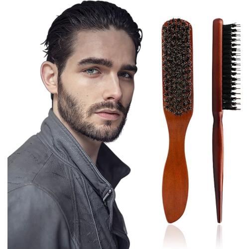 2pcs Brosse En Poil De Sanglier, Brosse Poils Sanglier, Brosse Cheveux Poils De Sanglier, Brosse Sanglier Cheveux Brosse Poil De